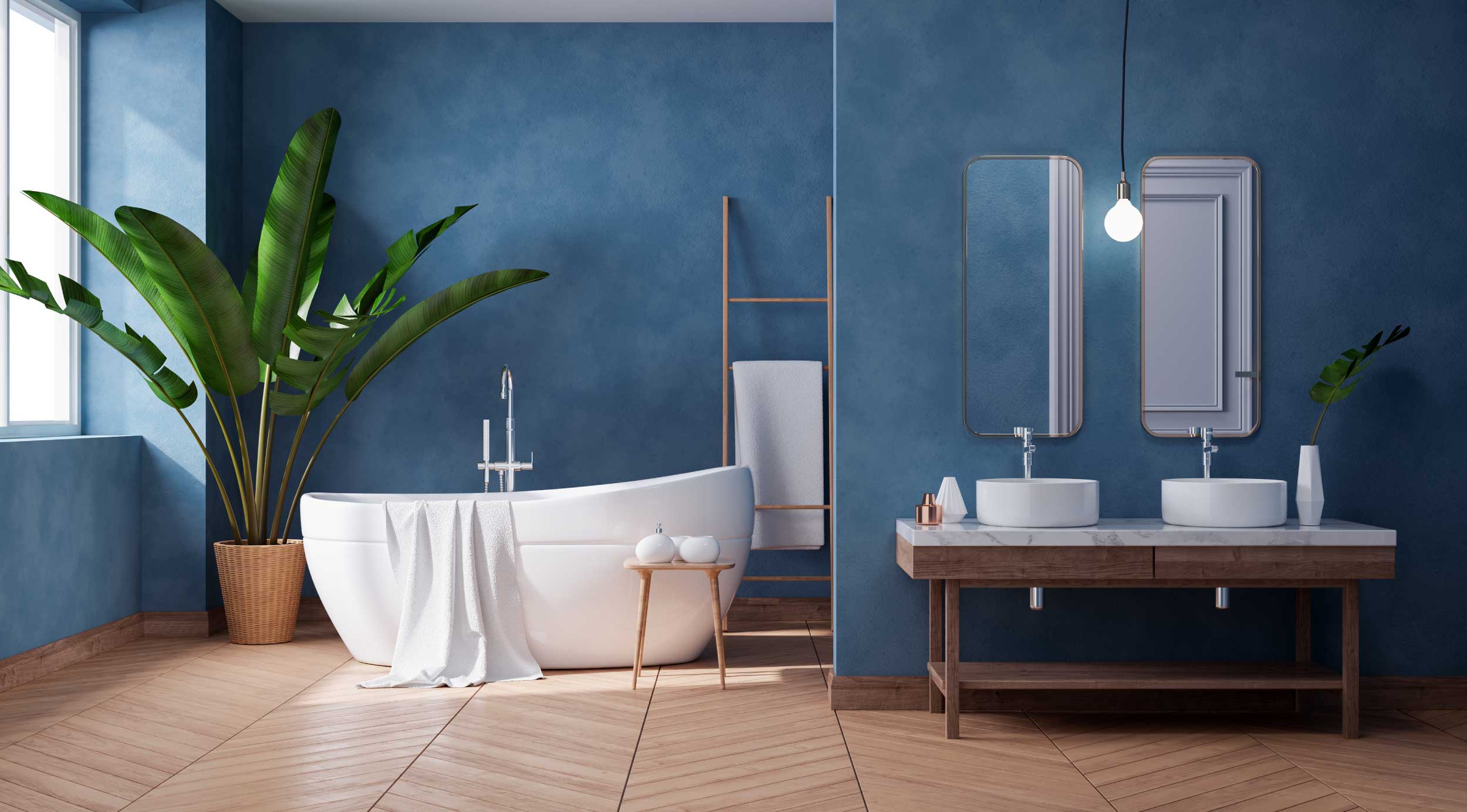 Blue bathroom remodel