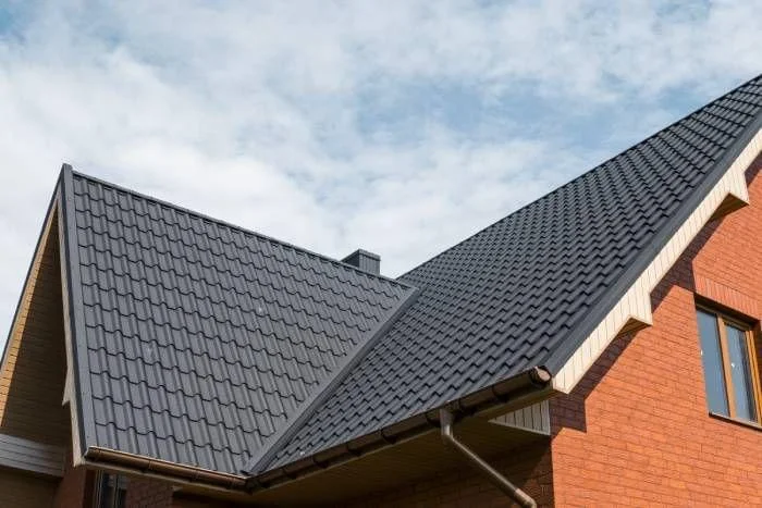 Partial view of a new roof